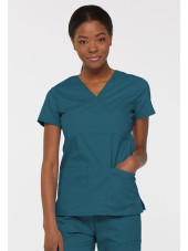 Blouse médicale Cache Coeur Femme, Dickies, collection "EDS signature" (85820), couleur vert caraïbe vue face