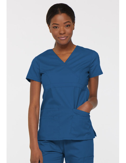 Blouse médicale Cache Coeur Femme, Dickies, collection "EDS signature" (85820), couleur bleu royal vue face