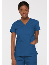 Blouse médicale Cache Coeur Femme, Dickies, collection "EDS signature" (85820), couleur bleu royal vue face