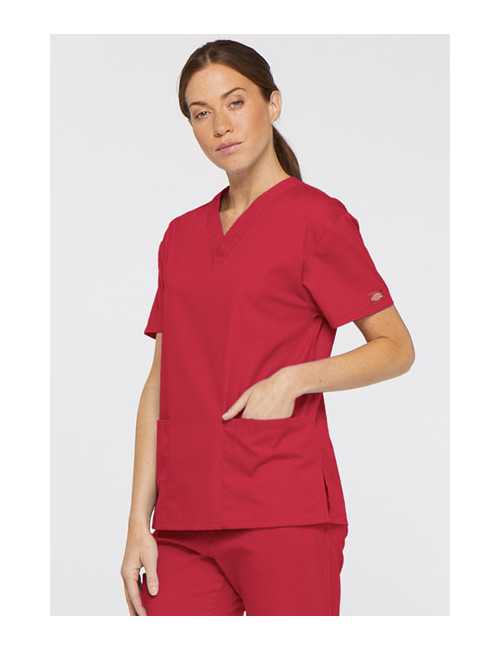 Women's V-Neck Medical Blouse, Dickies, 2 pockets, "EDS Signature" Collection (86706) - Promo