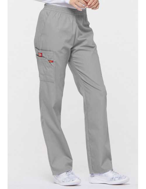 Pantalon médical Unisexe élastique, Dickies, Collection "EDS signature" (86106), couleur gris clair, vue face