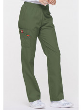 Pantalon médical Unisexe élastique, Dickies, Collection "EDS signature" (86106), couleur vert olive, vue droit
