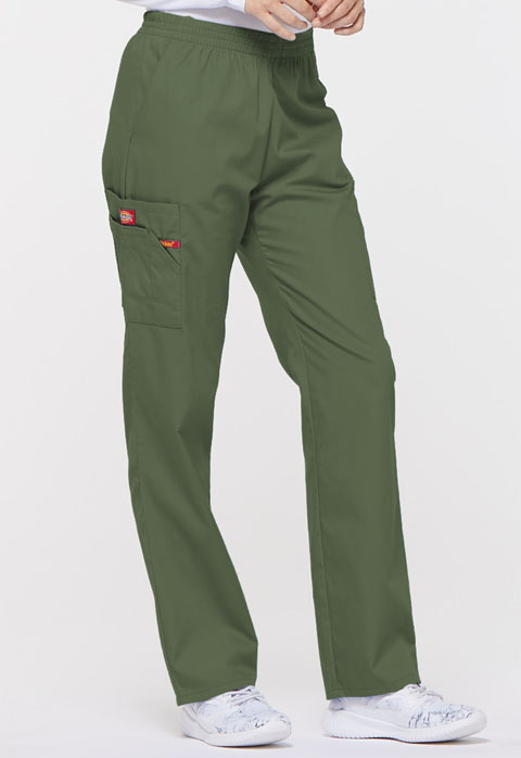 Dickies Scrubs Pants Women EDS Cargo Pocket Uniform Pant Elastic Waistband 86106 