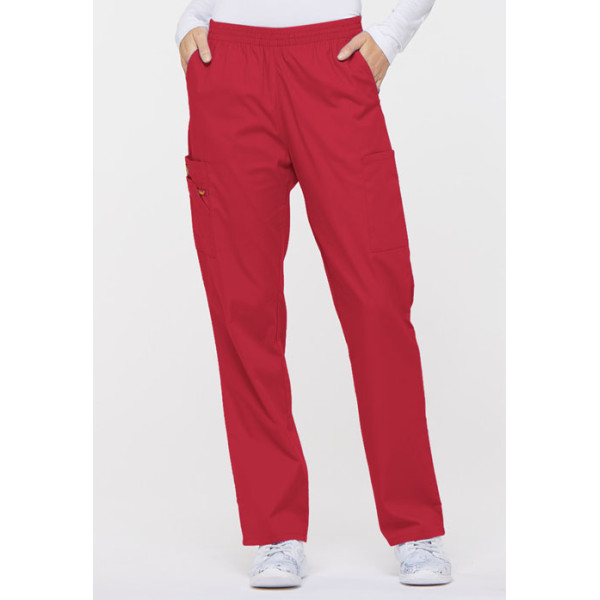 Pantalon médical Unisexe élastique, Dickies, Collection "EDS signature" (86106), couleur rouge, vue face