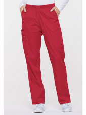 Pantalon médical Unisexe élastique, Dickies, Collection "EDS signature" (86106), couleur rouge, vue face