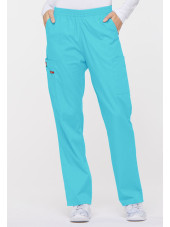 Pantalon médical Unisexe élastique, Dickies, Collection "EDS signature" (86106), couleur bleu turquoise, vue face