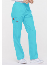 Pantalon médical Unisexe élastique, Dickies, Collection "EDS signature" (86106), couleur bleu turquoise, vue droit