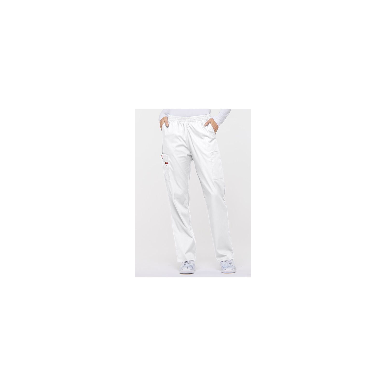 Pantalon médical Unisexe élastique, Dickies, Collection "EDS signature" (86106), couleur blanc, vue face