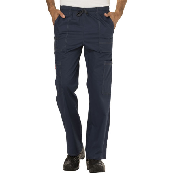 Pantalon médical élastique et cordon Homme, Dickies, Collection "GenFlex" (81003) bleu marine face