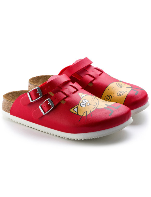 Sabots médicaux "Cat Red", Birkenstock (Kay) vue paire
