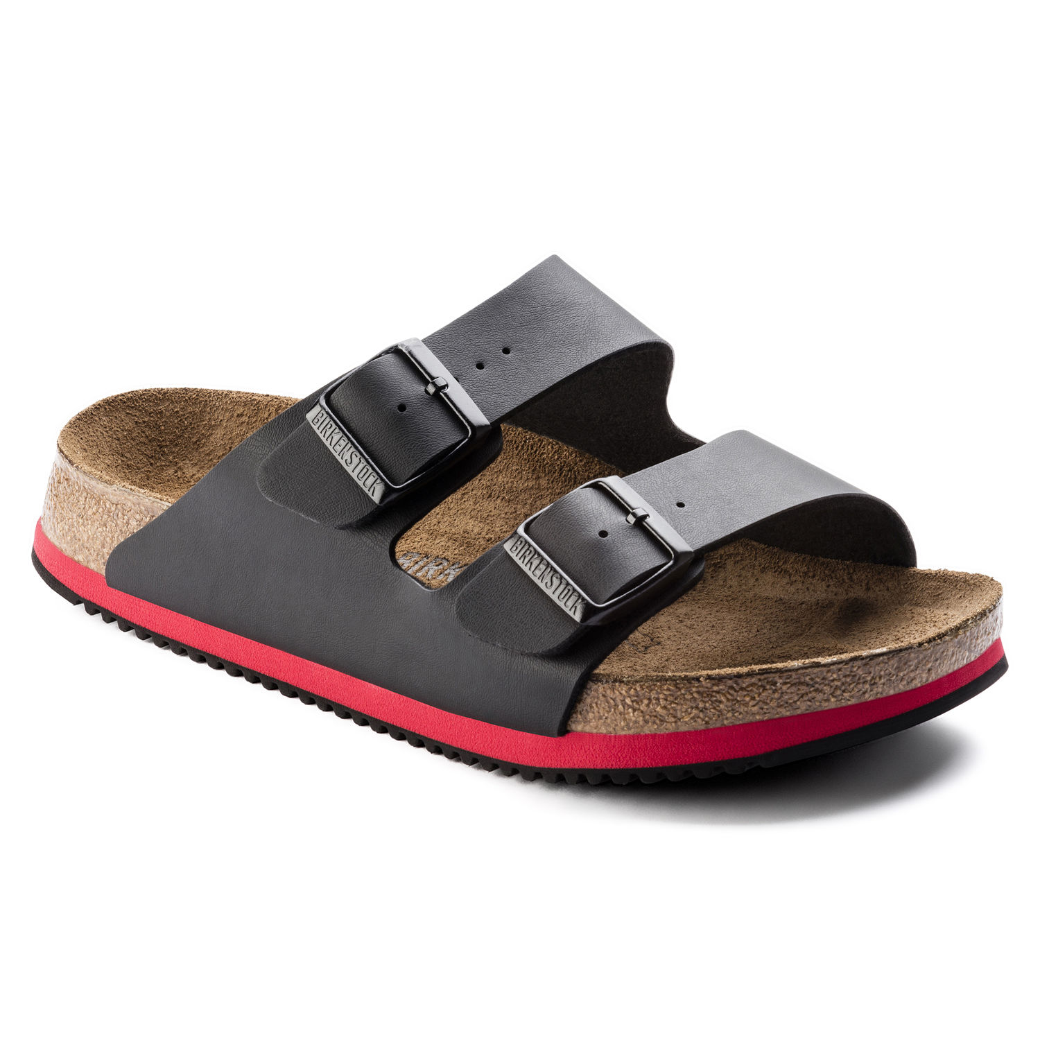 Sandalia médica negra y roja, Birkenstock, Arizona