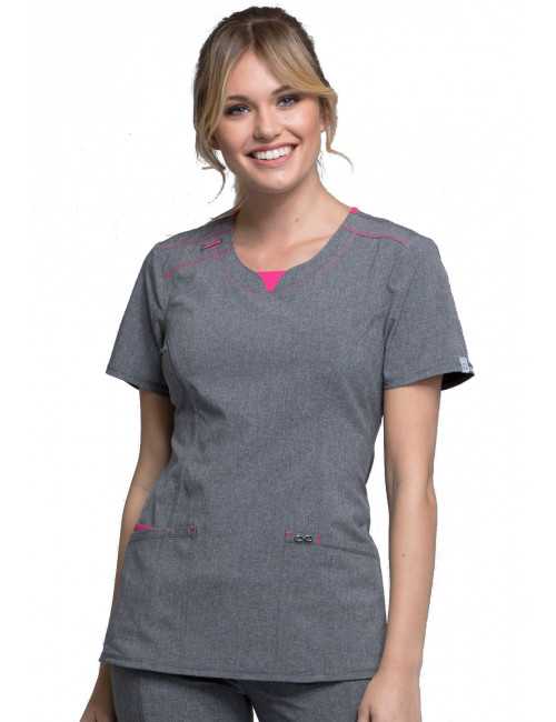 Blouse médicale antimicrobienne col rond, Cherokee, collection "Infinity" (CK710A) face