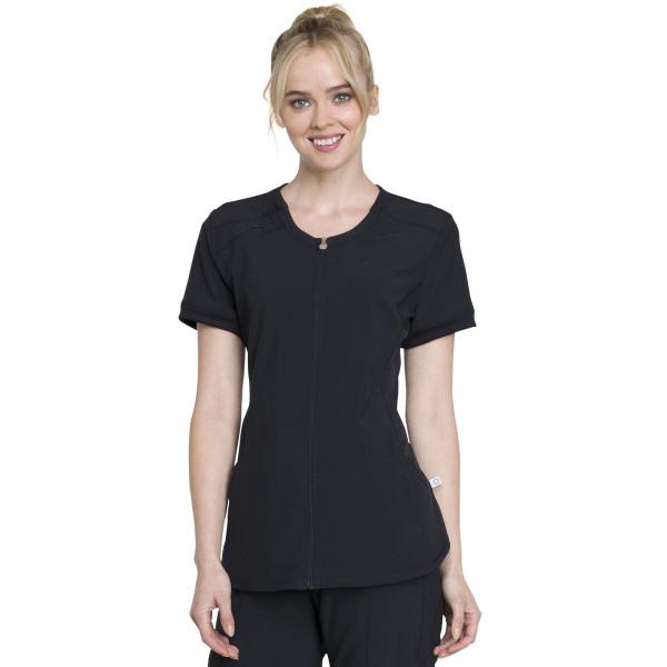 Blouse médicale femme Antibactérienne, Cherokee, Collection "Infinity" (CK810A) noir face