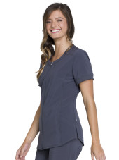 Blouse médicale femme Antibactérienne, Cherokee, Collection "Infinity" (CK810A) gris anthracite vue droite
