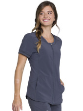 Blouse médicale femme Antibactérienne, Cherokee, Collection "Infinity" (CK810A) gris anthracite vue gauche