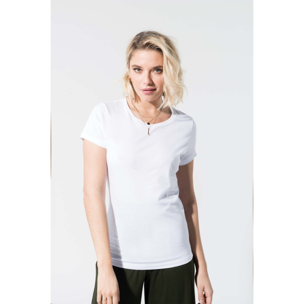 T-shirt coton BIO col rond femme KARIBAN (K391)