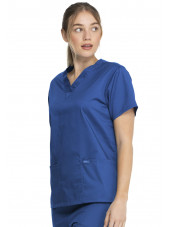 Blouse médicale 2 poches Femme, Dickies, Collection "Genuine" (GD640), couleur bleu royal vue gauche