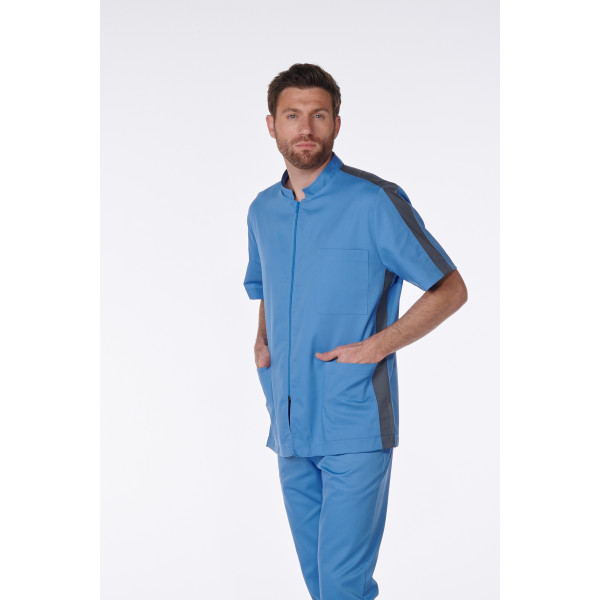 Blouse Médical, Homme, Bicolore Trendy, Camille Lavandie (047) 