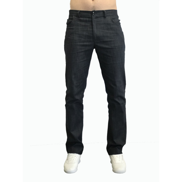 Pantalon Médical Homme Denim Uni, Trendy, couleur effet jean, vue de face, Camille Lavandie (281) 