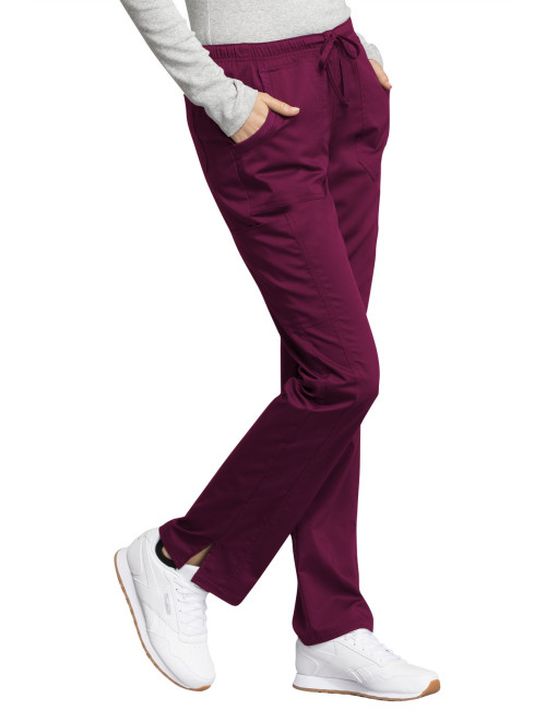 Pantalon médical femme, Cherokee "Revolution tech" (WW235AB) bordeaux gauche