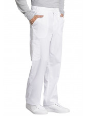 Pantalon médical homme, Cherokee "Revolution tech" (WW250AB) blanc gauche