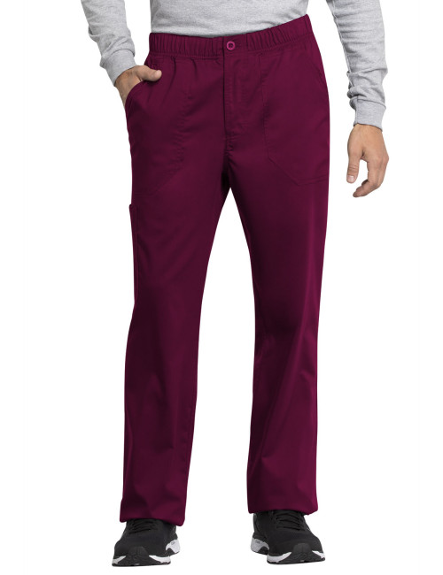 Pantalon médical homme, Cherokee "Revolution tech" (WW250AB) bordeaux face