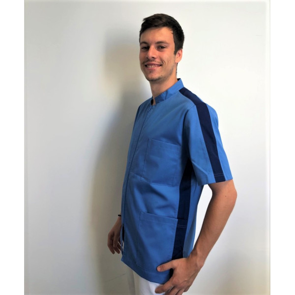 Blouse Médical, Homme, Bicolore Trendy, Camille Lavandie (047) 