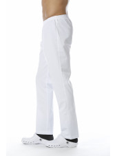 Pantalon Médical Unisexe Sweety, couleur Fleur de coton, vue de profil homme, Camille Lavandie (078)