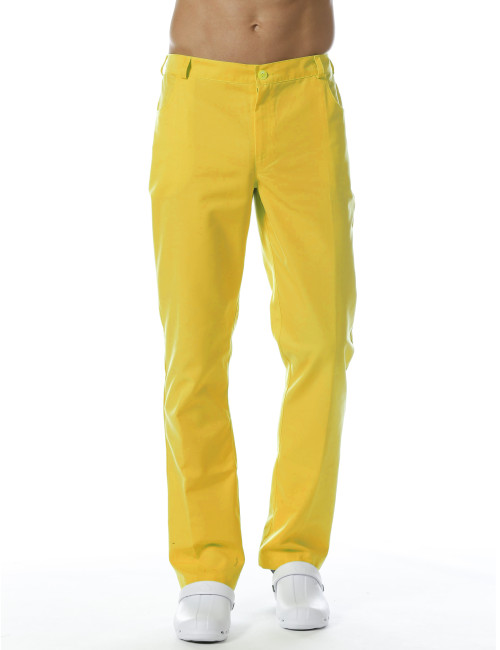 Pantalon Médical Homme Sweety, couleur Jaune Tournesol, vue de face, Camille Lavandie (281)