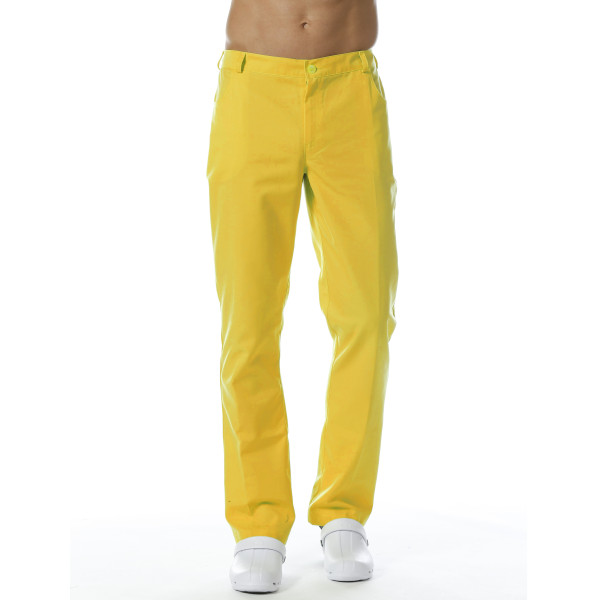 Pantalon  Médical Homme Sweety, couleur Jaune Tournesol, vue de face, Camille Lavandie (281)