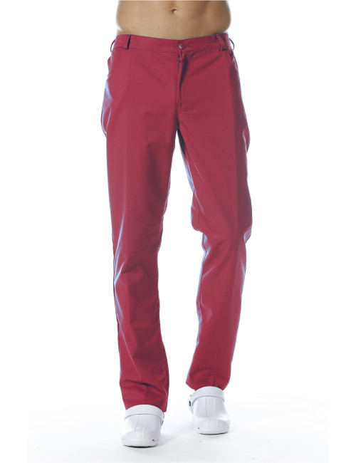 Pantalon  Médical Homme Sweety, couleur Grenadine, vue de face, Camille Lavandie (281)
