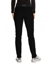 Pantalon médical femme, couleur noir vue de dos, collection "Grey's Anatomy Edge" (GEP005-)