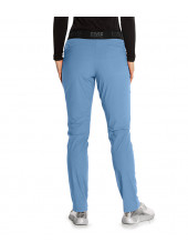 Pantalon médical femme, couleur bleu ciel vue de dos, collection "Grey's Anatomy Edge" (GEP005-)