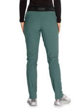 Pantalon médical femme, couleur vert olive vue de dos, collection "Grey's Anatomy Edge" (GEP005-)