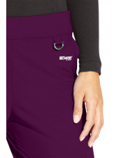 Pantalon médical femme, couleur bordeaux vue détail, collection "Grey's Anatomy Edge" (GEP005-)