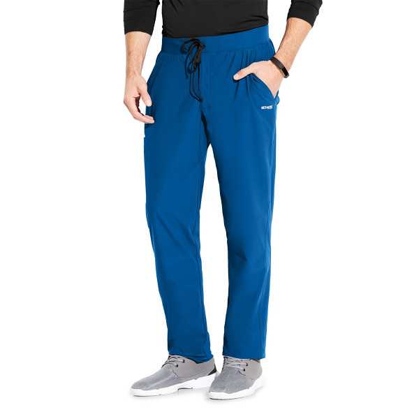 Pantalon médical homme, couleur bleu royal vue de face, collection "Grey's Anatomy Edge" (GEP002-)