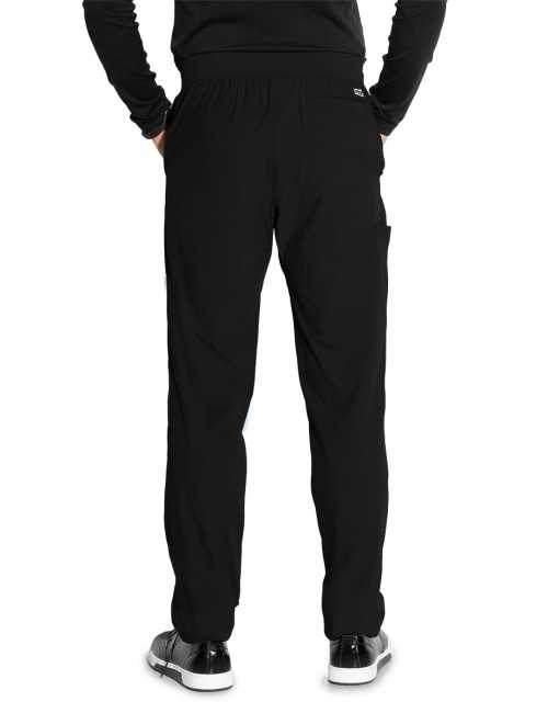Pantalon médical homme, couleur noir vue de dos, collection "Grey's Anatomy Edge" (GEP002-)