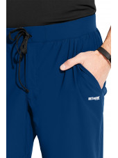 Pantalon médical homme, couleur bleu marine vue détail, collection "Grey's Anatomy Edge" (GEP002-)