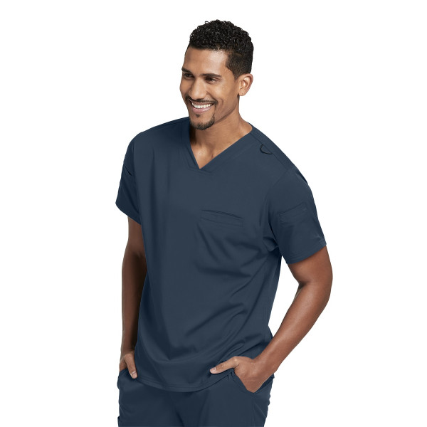 Blouse médicale femme, couleur gris anthracite vue de face, collection "Grey's Anatomy Stretch" (GRST009-)