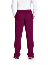 Pantalon médical homme, couleur bordeaux vue de dos, collection "Grey's Anatomy Stretch" (GRSP507-)