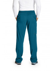 Pantalon médical homme, couleur vert caraïbe vue de dos, collection "Grey's Anatomy Stretch" (GRSP507-)