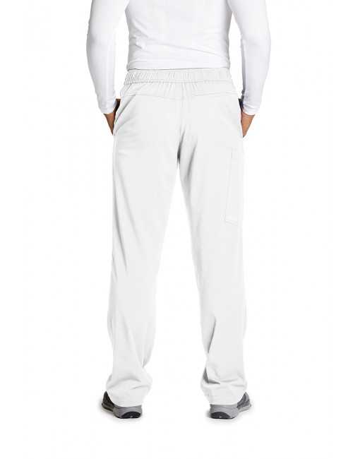 Pantalon médical homme, couleur blanc vue de dos, collection "Grey's Anatomy Stretch" (GRSP507-)
