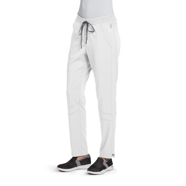 Pantalon médical femme, couleur blanc vue de face, collection "Grey's Anatomy Stretch" (GVSP509-)