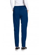 Pantalon médical femme, couleur bleu marine vue de dos, collection "Grey's Anatomy Stretch" (GVSP509-)
