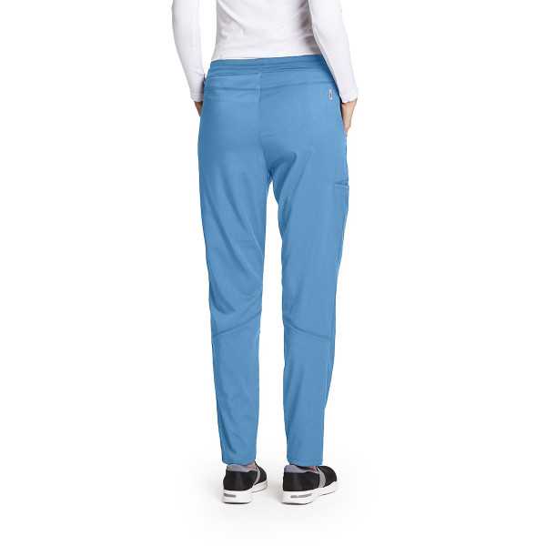 Pantalon médical femme, couleur bleu ciel vue de dos, collection "Grey's Anatomy Stretch" (GVSP509-)