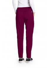 Pantalon médical femme, couleur bordeaux vue de dos, collection "Grey's Anatomy Stretch" (GVSP509-)