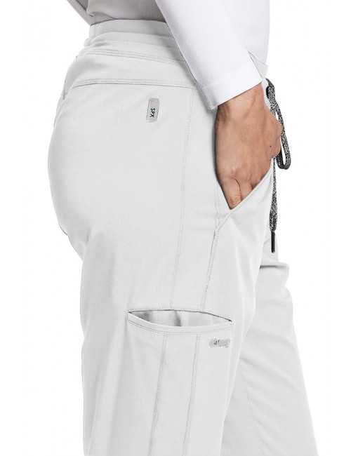 Pantalon médical femme, couleur blanc vue détail, collection "Grey's Anatomy Stretch" (GVSP509-)