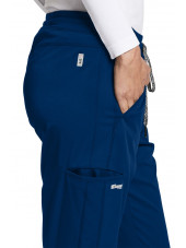 Pantalon médical femme, couleur bleu marine vue détail, collection "Grey's Anatomy Stretch" (GVSP509-)