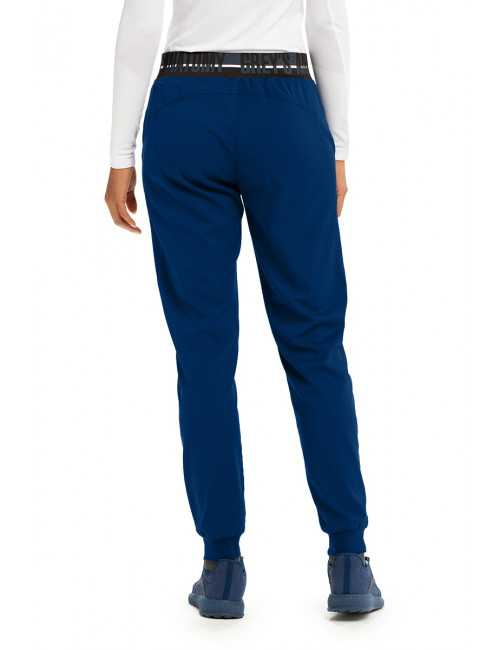 Pantalon médical femme, couleur bleu marine vue de face, collection "Grey's Anatomy Stretch" (GVSP512-)