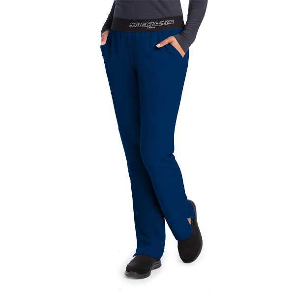 Pantalon médical femme, couleur bleu marine vue de face, collection "Skechers" (SK202-)